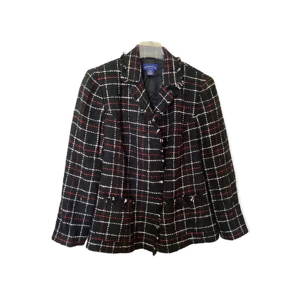 Vintage Plaid Wool Blend Blazer / Jacket 14W